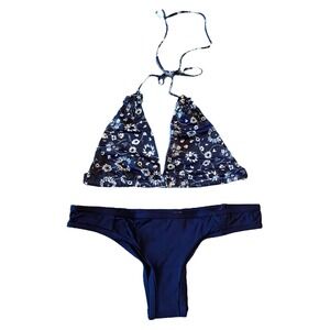 TAVIK Bikini Set Lily Triangle Jayden Bottom Floral Small Medina Evening Blue